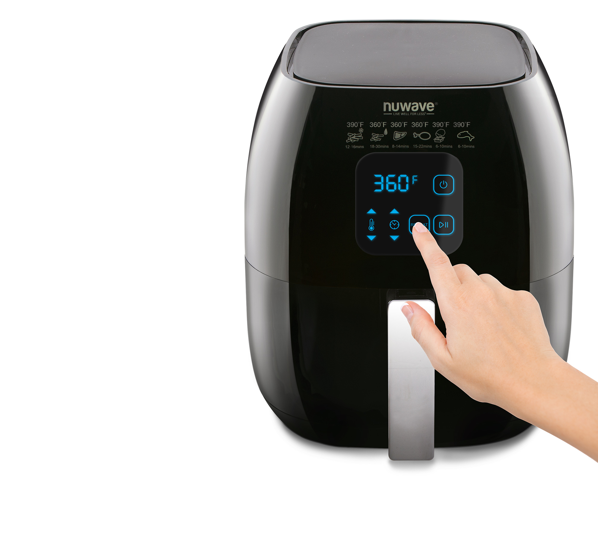 Nuwave air fryer with touchscreen interface
